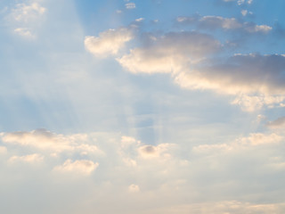 Sunset sky two color warm light cloud