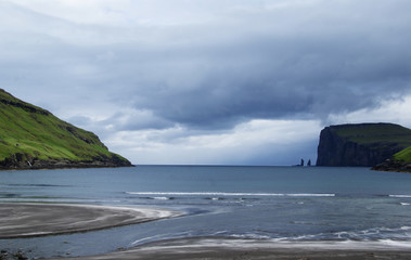 cloudy sky over a bay in northern iceland