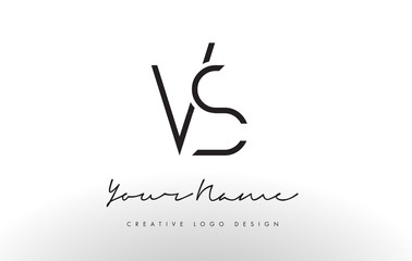 VS Letters Logo Design Slim. Creative Simple Black Letter Concept.