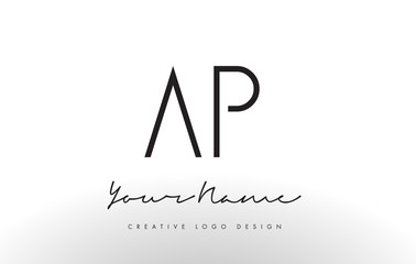 AP Letters Logo Design Slim. Creative Simple Black Letter Concept.
