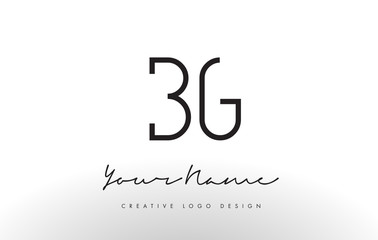 Obraz premium BG Letters Logo Design Slim. Creative Simple Black Letter Concept.