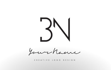 BN Letters Logo Design Slim. Creative Simple Black Letter Concept.