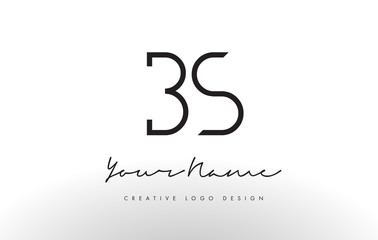 BS Letters Logo Design Slim. Creative Simple Black Letter Concept.