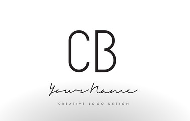 CB Letters Logo Design Slim. Creative Simple Black Letter Concept.