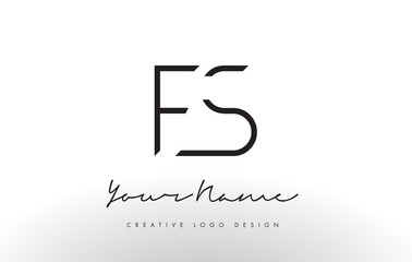 FS Letters Logo Design Slim. Creative Simple Black Letter Concept.