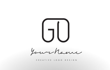 Fototapeta GO Letters Logo Design Slim. Creative Simple Black Letter Concept. obraz