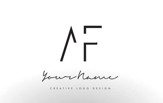AF Letters Logo Design Slim. Creative Simple Black Letter Concept.