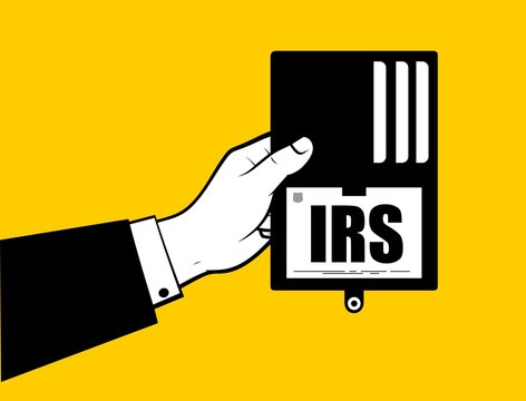 Man hand showing IRS id