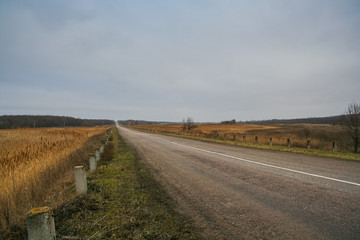 Highway Zaporozhye-Mariupol near the town of Pology in the Zaporozhye region of Ukraine. January 2006