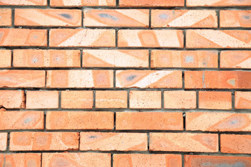 Grunge red brick wall background with copy space