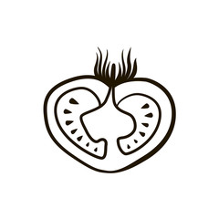 Tomato cartoon funny cute illustration on white background