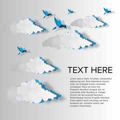 cloud bird origami illustration templates