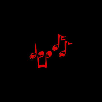 Musical symbols on a black background