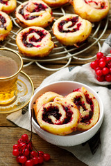 Chocolate Cranberry Sweet Rolls .selective focus.