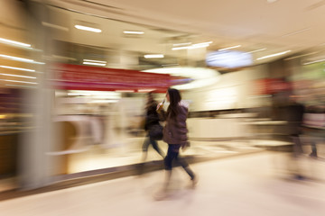 Intentional blurred image of people