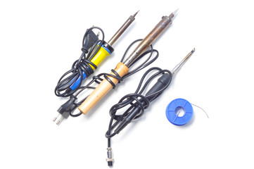 Soldering Irons isolated on the white background
