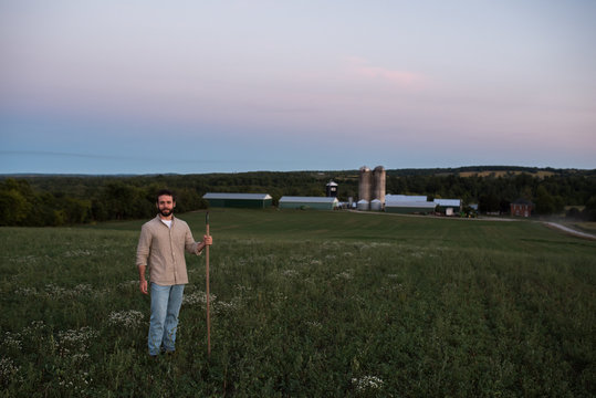 Portrait Of Farmer In Field