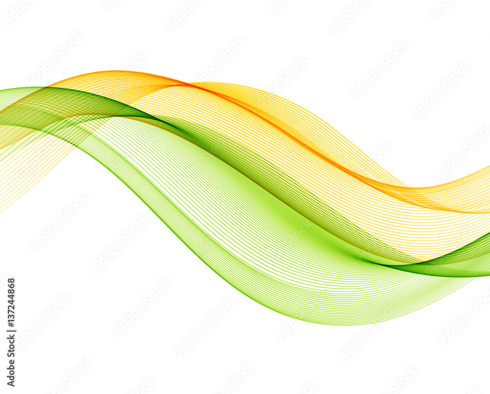 Poster abstract vector background with yellow green smooth color wave.