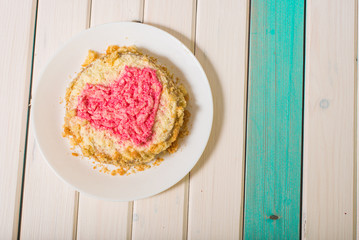 cake of heart, sweet cream, cake