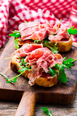 Cranberry  Prosciutto and cream  Cheese sandwich.