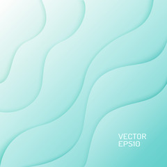 Abstract pattern of turquoise layers and wavy lines.