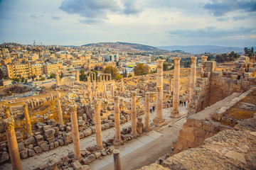 Obraz premium Ancient Roman ruins in Jerash, Jordan
