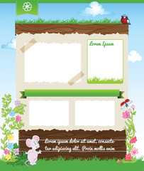 Cartoon vector background for kid template