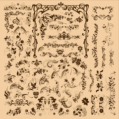 floral ornament elements collection
