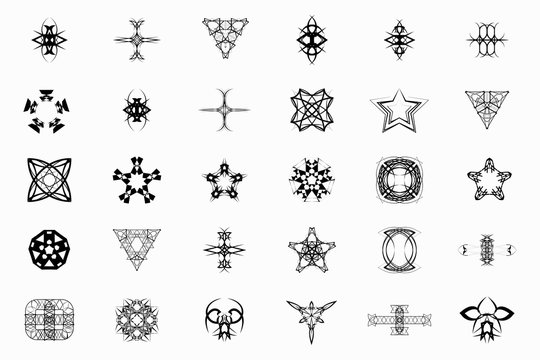 Set of 30 logo,signs,symbol,tattoo for design brand or logo company.