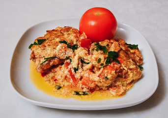 roasted meat with tomatoes