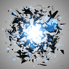 Abstract black explosion. Geometric background. Vector illustration