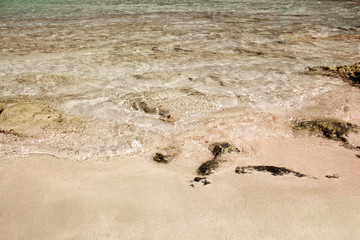 Fototapeta na wymiar View of Balos beach sand in Crete, Greece.