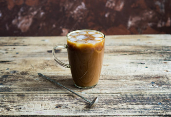 Coffee with ice and milk