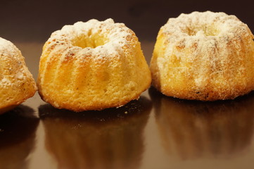 sweet corn cookies isolated on a dark background