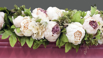 Flowers on the grey background