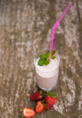 Strawberry milkshake smoothie