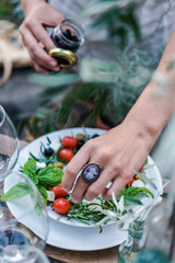 tables and chairs at a bistro in italy