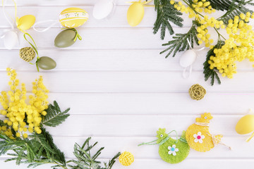 Mimosa and easter eggs