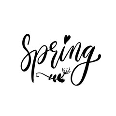 Hand drawn spring word.