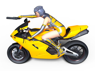 Fototapeta premium スーパーウーマンライダー