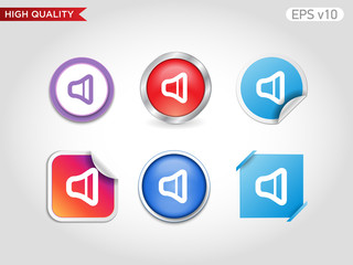Speaker icon. Button with speaker icon. Modern UI vector.