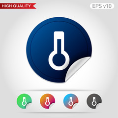 Thermometer icon. Button with thermometer icon. Modern UI vector.