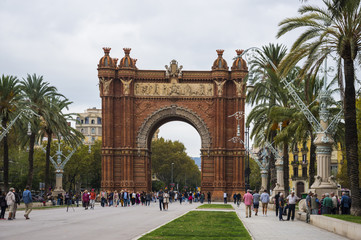 Fototapeta na wymiar Arc de Triomf, Triumphal Arch. Barcelona, Spain