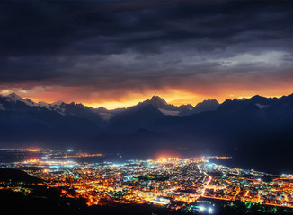 city with a night on the beach.