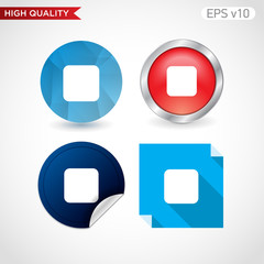 Stop playing icon. Button with playing icon. Modern UI vector.