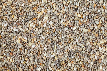 Extreme close up picture of chia seeds, food rich in omega-3 fatty acids.