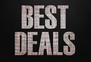 Black chalk board with the text Best deals