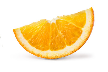 slice of orange fruit isolated