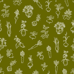 Seamless pattern - root vegetables