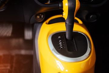 manual shift of modern car gear shifter.